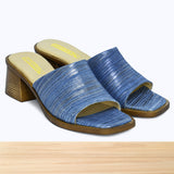 005F Emora Cuir Bleu Métallisé