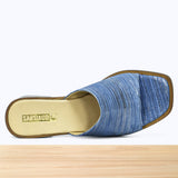 005F Emora Cuir Bleu Métallisé
