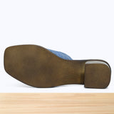 005F Emora Cuir Bleu Métallisé