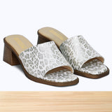 005F Emora Cuir Léopard Blanc Argenté