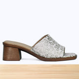 005F Emora Cuir Léopard Blanc Argenté