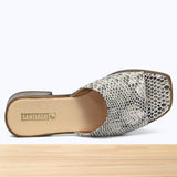 005F Emora Cuir Serpent Beige Argenté ST
