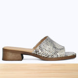 005F Emora Cuir Serpent Beige Argenté ST