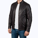 010 Olivaro Jacket Cuir Marron Chocolate