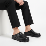 018 Reston Noir - Pantalon noir sans chaussettes assis