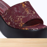 045F Virela Cuir Bordeaux Brillant