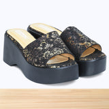 045F Virela Cuir Noir Lézard