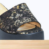 045F Virela Cuir Noir Lézard
