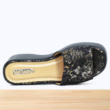 045F Virela Cuir Noir Lézard