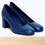 071F Diyaa Cuir Bleu Marine