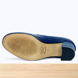 071F Diyaa Cuir Bleu Marine