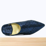 1001F Wifaq Cuir Bleu Métalisé