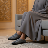 1001F Wifaq Gris Noir Grey Djellaba - Night Modern Sofa Wooden Panels