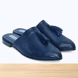 100F Lamis Cuir Noir Bleu Nuit