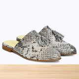 100F Lamis Cuir Serpent  Beige Noir