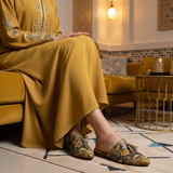 100F Lamis Serpent Jaune N Matte Yellow Djellaba - Night Modern Sofa Zarbia Center