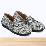105F Jovina Cuir Blanc Noir