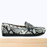 105F Jovina Cuir Serpent Beige Noir