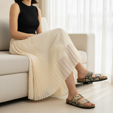 106F Harmelle Beige Noir — V4 Pleated Skirt