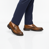 1078 LORIX Camel - Pantalon bleu marine