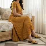 107F Goldina Jaune — V4 Pleated Skirt