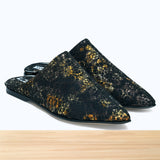 201F Belgha Cuir Noir Lézard