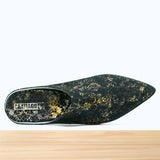 201F Belgha Cuir Noir Lézard