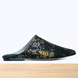 201F Belgha Cuir Noir Lézard