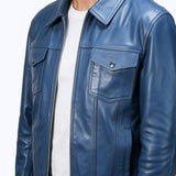 212 Galvino Jacket Cuir Bleu