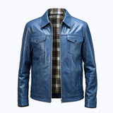 212 Galvino Jacket Cuir Bleu