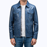 212 Galvino Jacket Cuir Bleu