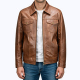 212 Galvino Jacket Cuir Camel