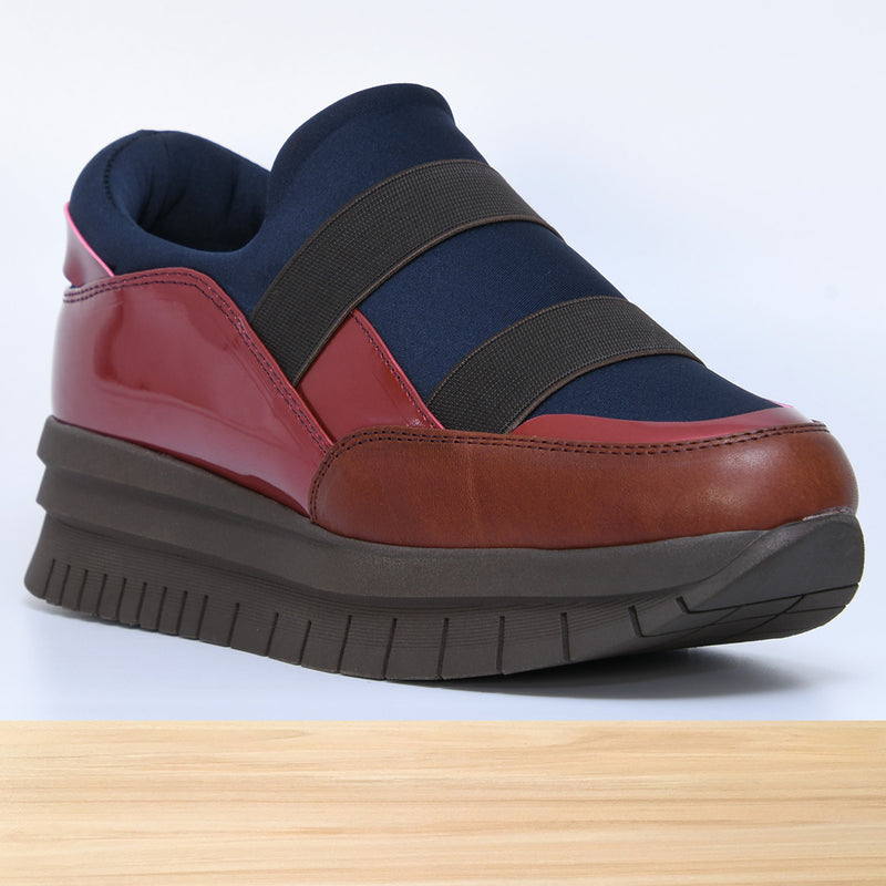 224F Prata Cuir Grenat Bleu