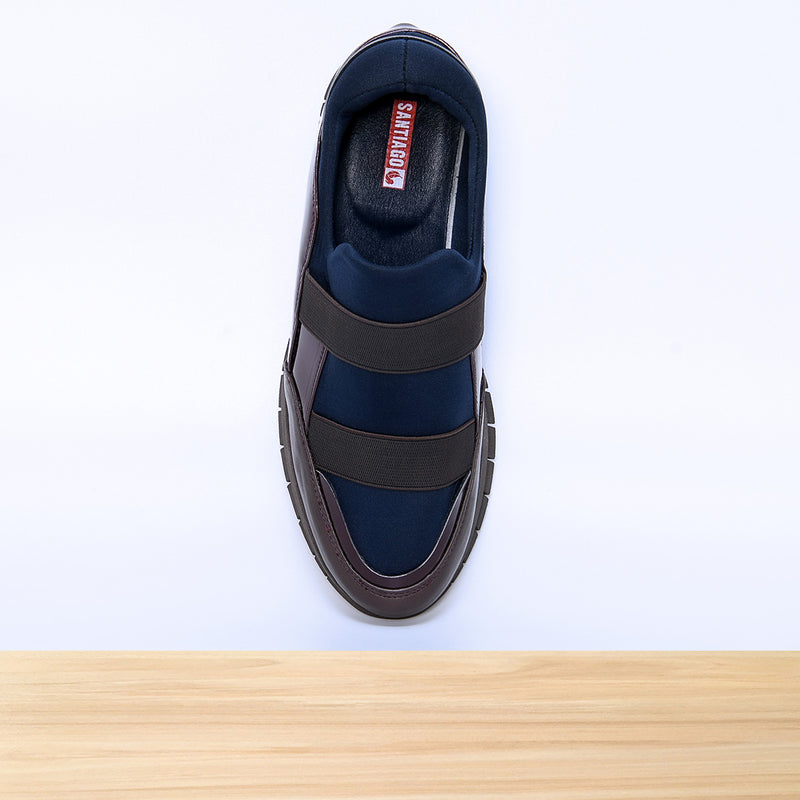 224F Prata Cuir Marron Bleu