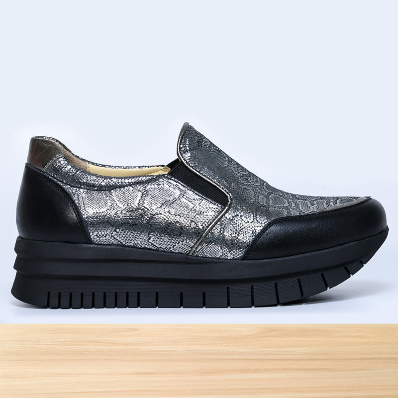 528F Prata en Cuir Argenté