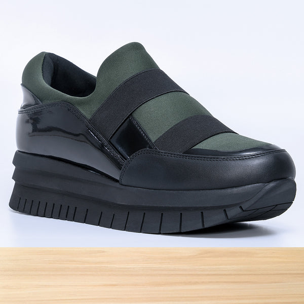224F Prata Cuir Noir Vert