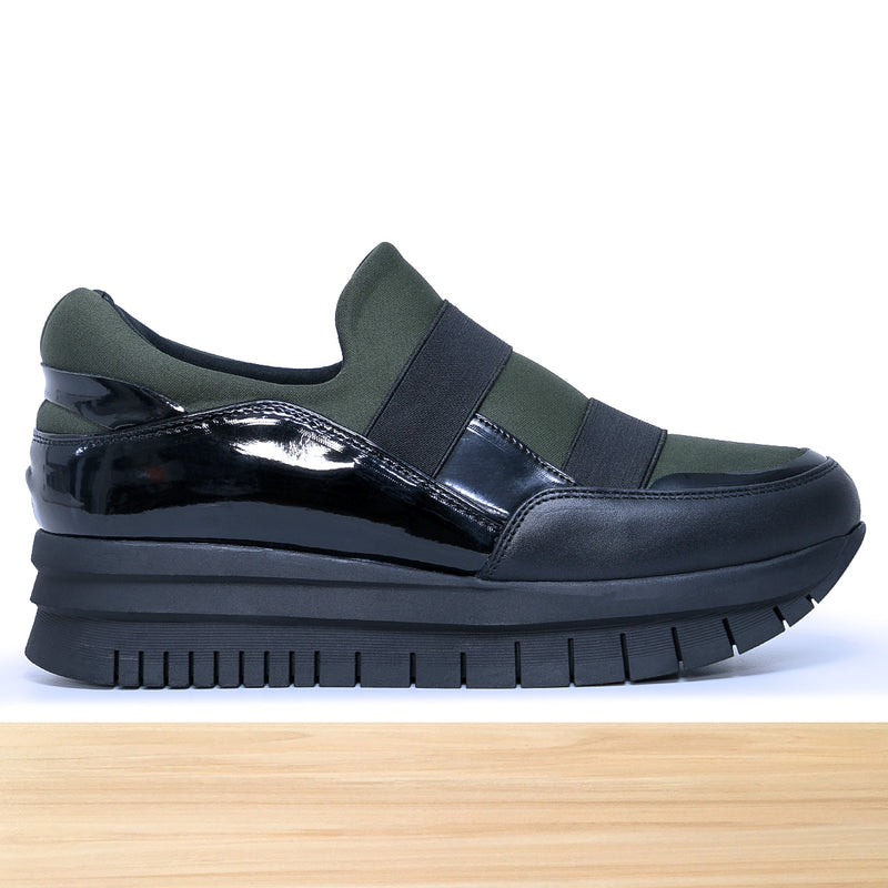 224F Prata Cuir Noir Vert