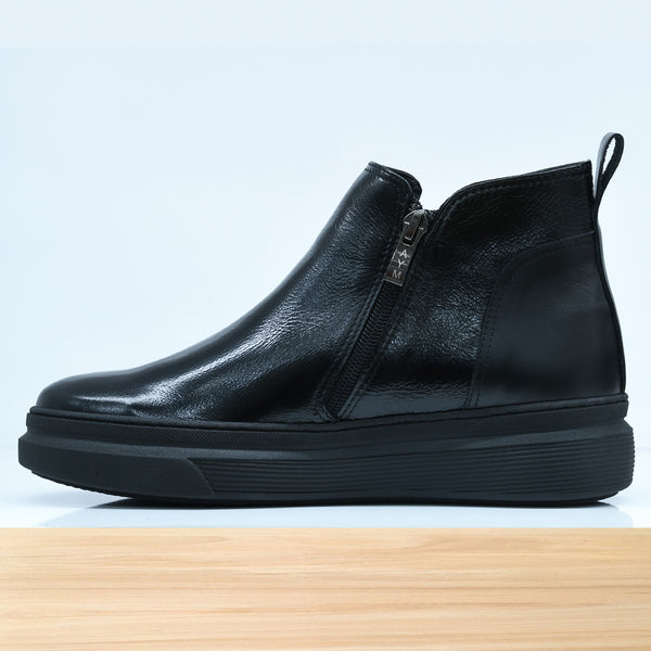 245F Bots Cuir Noir