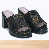 291F Corélia Cuir Noir Lézard