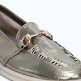 345F Gracelle Cuir Olive Métallisé