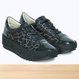 3491F Evano Cuir Noir Léopard