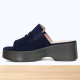 3543F Evania Cuir Bleu Marine