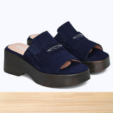 3543F Evania Cuir Bleu Marine