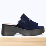 3543F Evania Cuir Bleu Marine