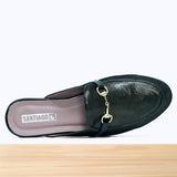 357F Tolna Cuir Noir Gris Métalisé