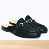 357F Tolna Cuir Noir Métalisé