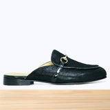 357F Tolna Cuir Noir Métalisé