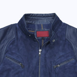 360 Zavik Gilet Cuir Bleu Marine