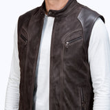 360 Zavik Gilet Cuir Marron