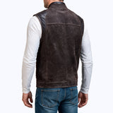 360 Zavik Gilet Cuir Marron